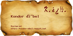 Kondor Ábel névjegykártya